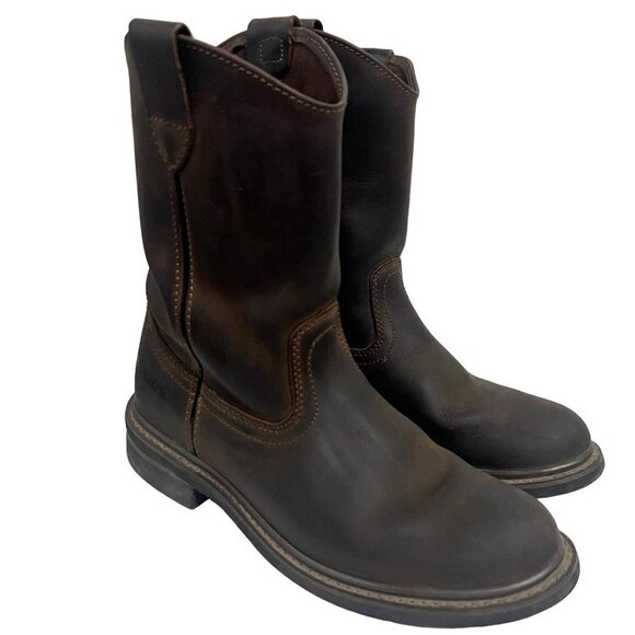 Brazos Crazy Horse II B9703 Brown Leather Western Roper Cowboy Work Boots US 8W - Picture 1 of 9